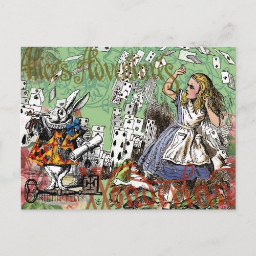 alice cards wonderland hatter rabbit 