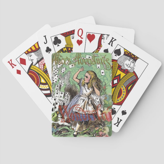 alice cards wonderland hatter rabbit  (Back)