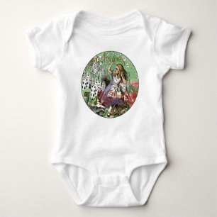 alice cards wonderland hatter rabbit baby bodysuit