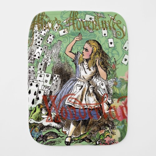 alice cards wonderland hatter rabbit  burp cloth