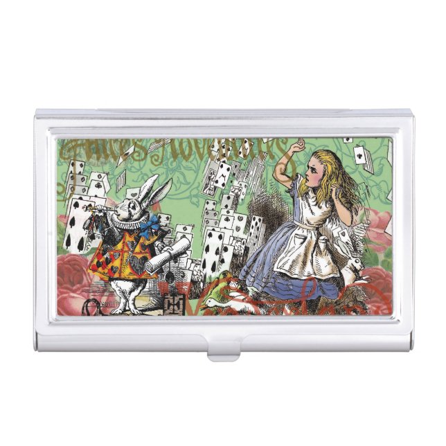 alice cards wonderland hatter rabbit  case for business cards (Front)