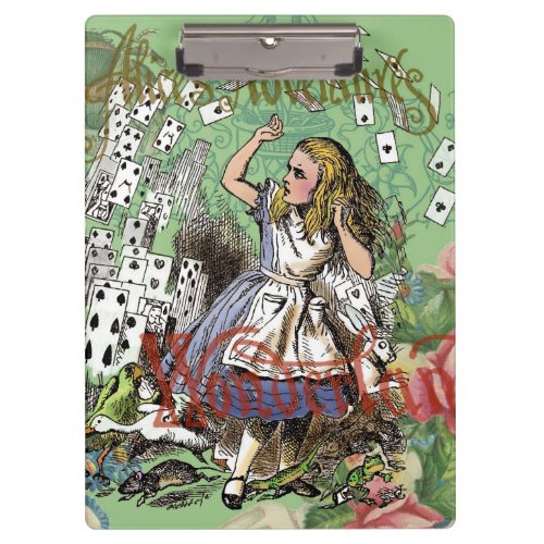 alice cards wonderland hatter rabbit  clipboard