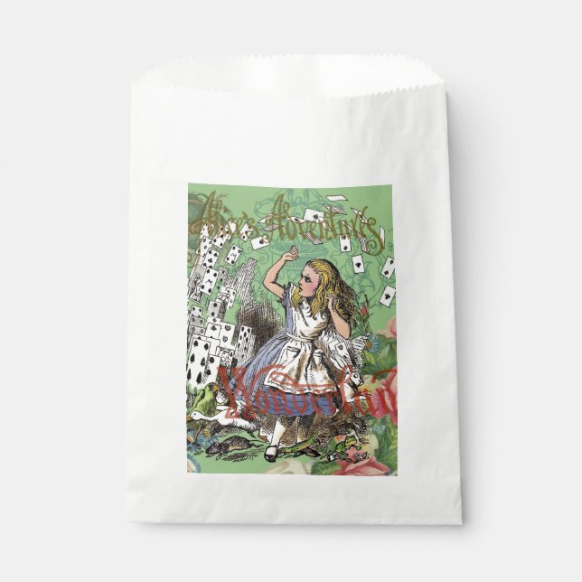 alice cards wonderland hatter rabbit  favor bag (Front)