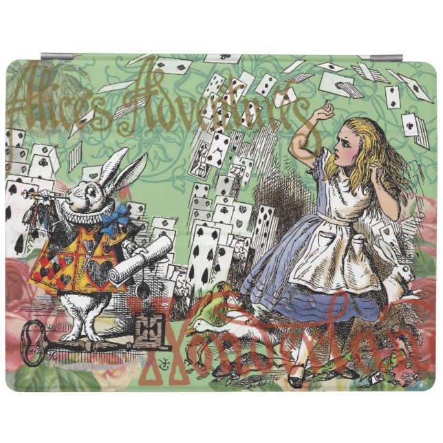 alice cards wonderland hatter rabbit  iPad smart cover (Horizontal)