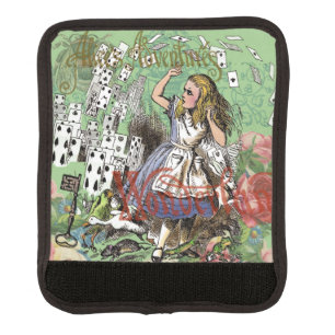 alice cards wonderland hatter rabbit luggage handle wrap