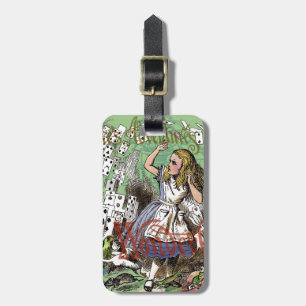 alice cards wonderland hatter rabbit luggage tag
