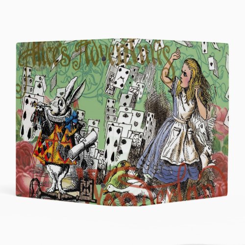 alice cards wonderland hatter rabbit  mini binder