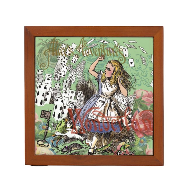 alice cards wonderland hatter rabbit  Pencil/Pen holder (Front)