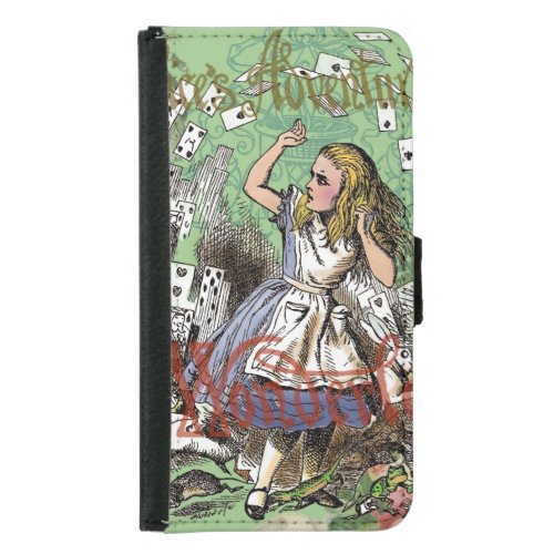 alice cards wonderland hatter rabbit  wallet phone case for samsung galaxy s5