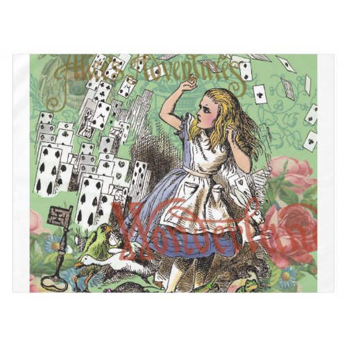 alice cards wonderland hatter rabbit  tablecloth