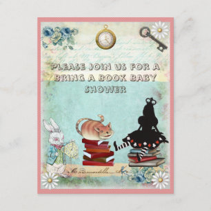 Alice & Cheshire Cat Bring a Book Baby Shower Invitation