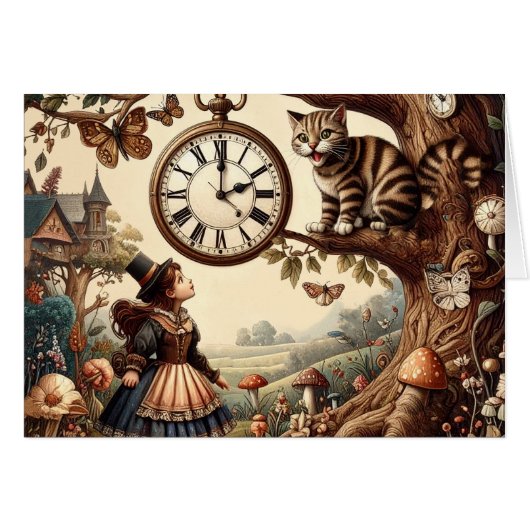 Alice & Cheshire Cat: Whimsical Wonderland Fantasy (Front Horizontal)