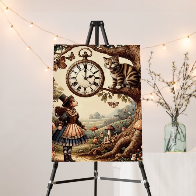Alice & Cheshire Cat: Whimsical Wonderland Fantasy Foam Board (In Situ (Stand))
