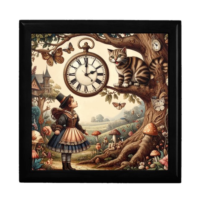 Alice & Cheshire Cat: Whimsical Wonderland Fantasy Gift Box (Front)