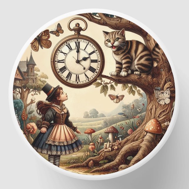 Alice & Cheshire Cat: Whimsical Wonderland Fantasy Mini Candle Favors (Front)