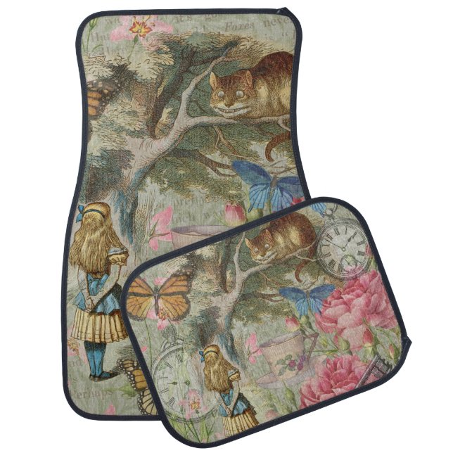 Alice Cheshire Cat Wonderland Tree Garden Car Floor Mat (Set)