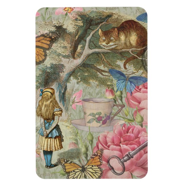 Alice Cheshire Cat Wonderland Tree Garden Magnet (Vertical)