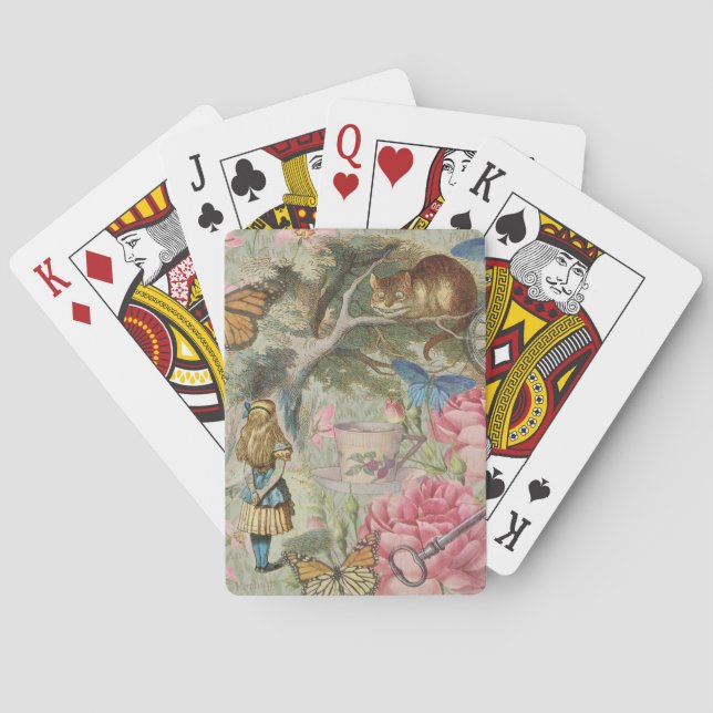 Alice Cheshire Cat Wonderland Tree Garden Poker Cards (Back)