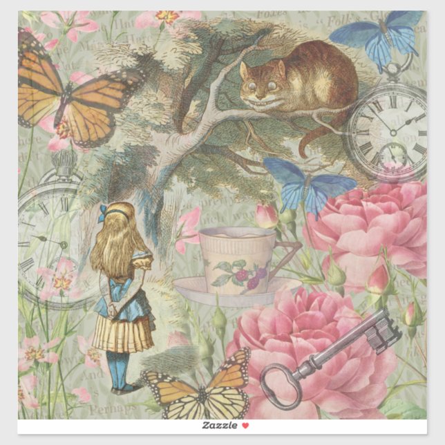 Alice Cheshire Cat Wonderland Tree Garden Sticker (Sheet)