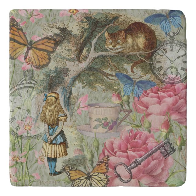 Alice Cheshire Cat Wonderland Tree Garden Trivet (Front)