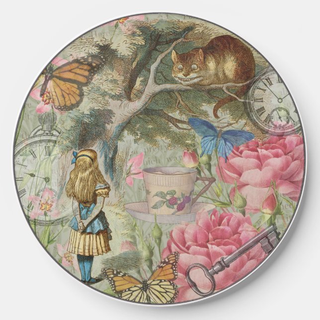 Alice Cheshire Cat Wonderland Tree Garden Wireless Charger (Front)