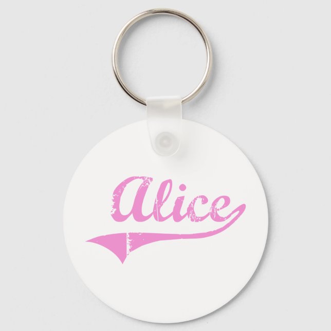 Alice Classic Style Name Keychain (Front)