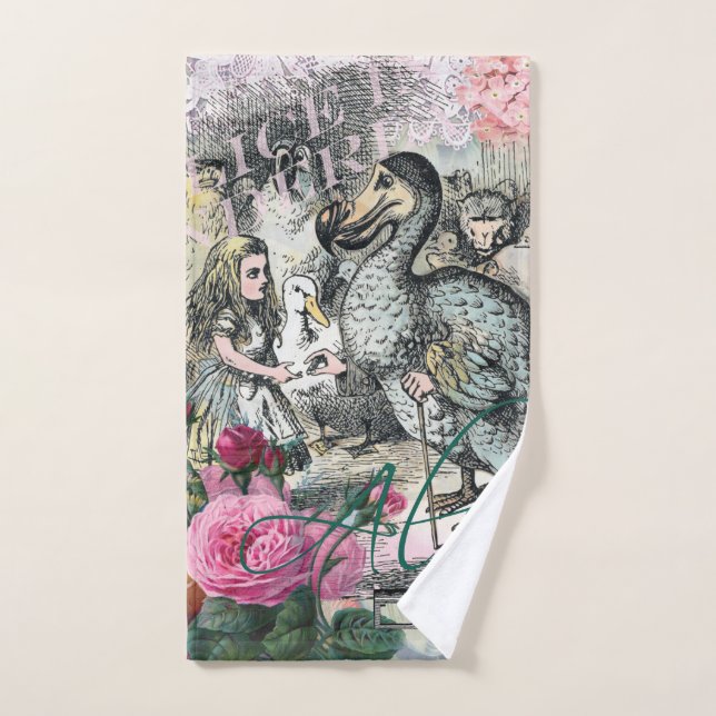 Alice Classic Wonderland Dodo Tenniel Art Bath Towel Set (Hand Towel)