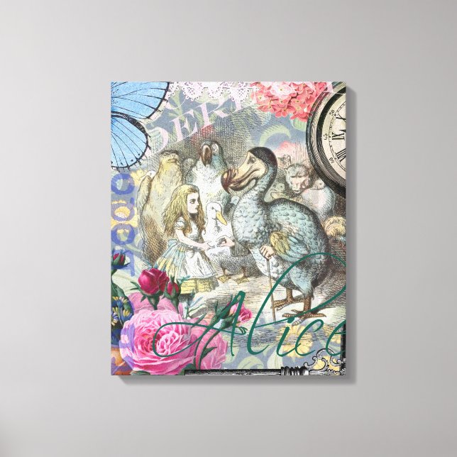 Alice Classic Wonderland Dodo Tenniel Art Canvas Print (Front)