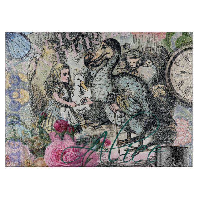 Alice Classic Wonderland Dodo Tenniel Art Cutting Board (Front)