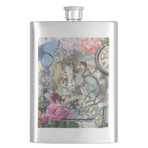 Alice Classic Wonderland Dodo Tenniel Art Flask