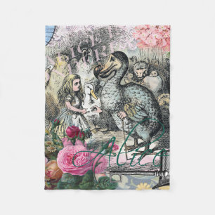 Alice Classic Wonderland Dodo Tenniel Art Fleece Blanket