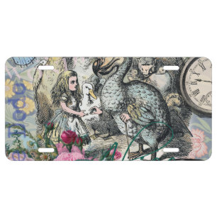Alice Classic Wonderland Dodo Tenniel Art License Plate