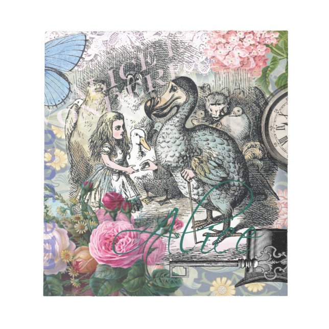 Alice Classic Wonderland Dodo Tenniel Art Notepad (Front)