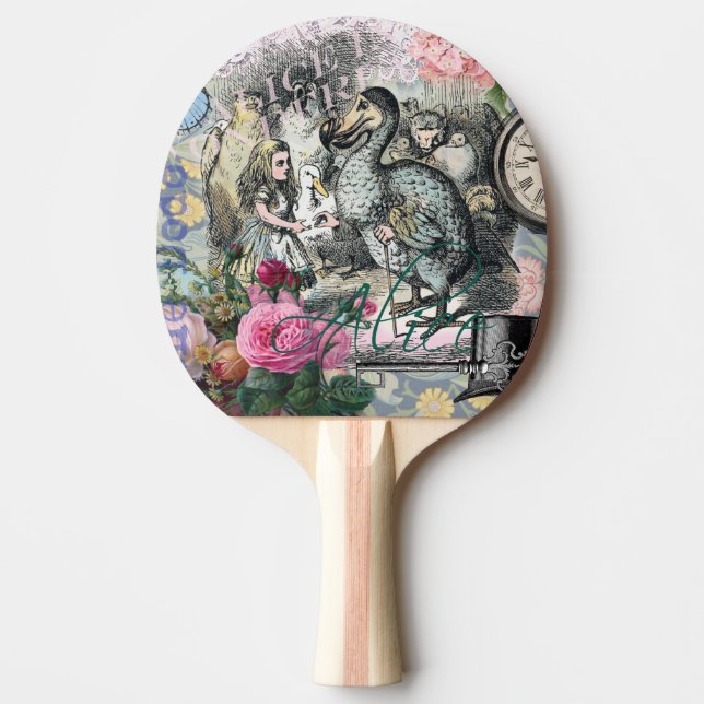 Alice Classic Wonderland Dodo Tenniel Art Ping-Pong Paddle (Front)
