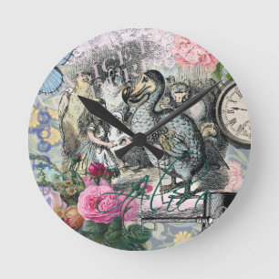 Alice Classic Wonderland Dodo Tenniel Art Round Clock