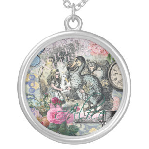 Alice Classic Wonderland Dodo Tenniel Art Silver Plated Necklace