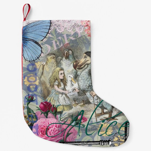 Alice Classic Wonderland Dodo Tenniel Art Small Christmas Stocking (Front)