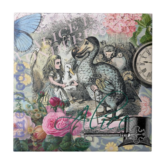 Alice Classic Wonderland Dodo Tenniel Art Tile (Front)
