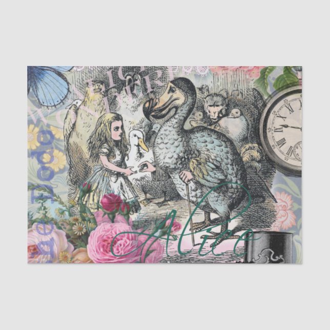 Alice Classic Wonderland Dodo Tenniel Art Tissue Paper (Front)
