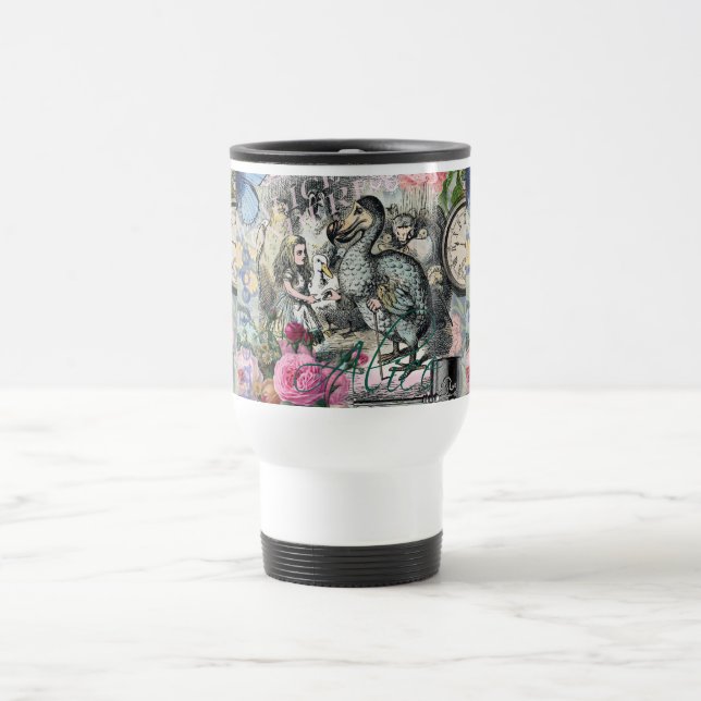 Alice Classic Wonderland Dodo Tenniel Art Travel Mug (Center)