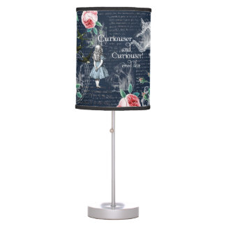 Alice Curioser Wonderland Blue Pink Lamp