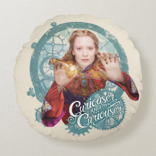 Alice Curiouser and Curiouser Round Pillow