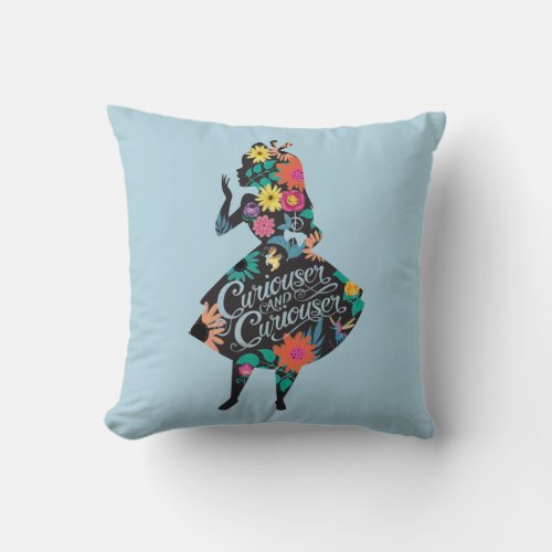 Alice  Curiouser and Curiouser Throw Pillow