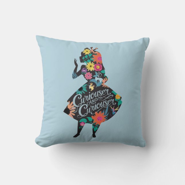 Alice | Curiouser and Curiouser Throw Pillow (Front)