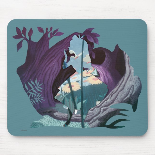 Alice Daisy Field Silhouette in Tulgey Woods Mouse Pad (Front)