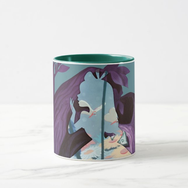 Alice Daisy Field Silhouette in Tulgey Woods Mug (Center)
