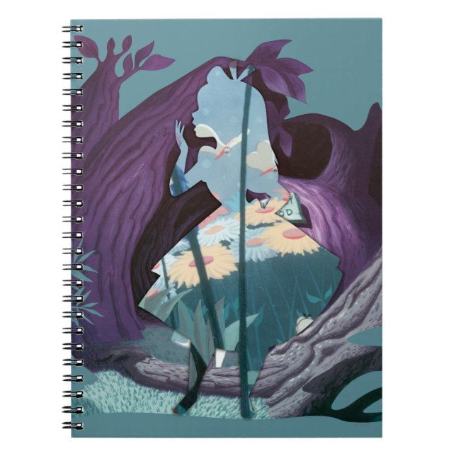 Alice Daisy Field Silhouette in Tulgey Woods Notebook (Front)