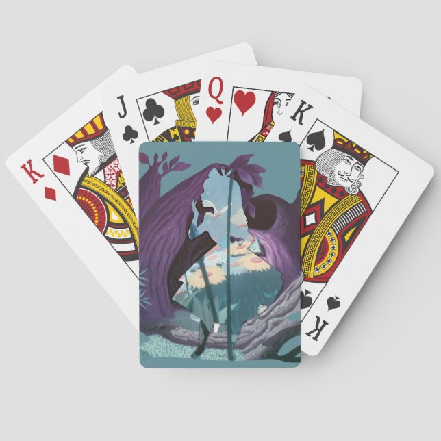 Alice Daisy Field Silhouette in Tulgey Woods Poker Cards (Back)
