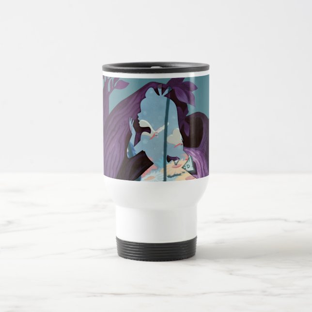 Alice Daisy Field Silhouette in Tulgey Woods Travel Mug (Center)