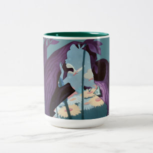 Alice Daisy Field Silhouette in Tulgey Woods Two-Tone Coffee Mug